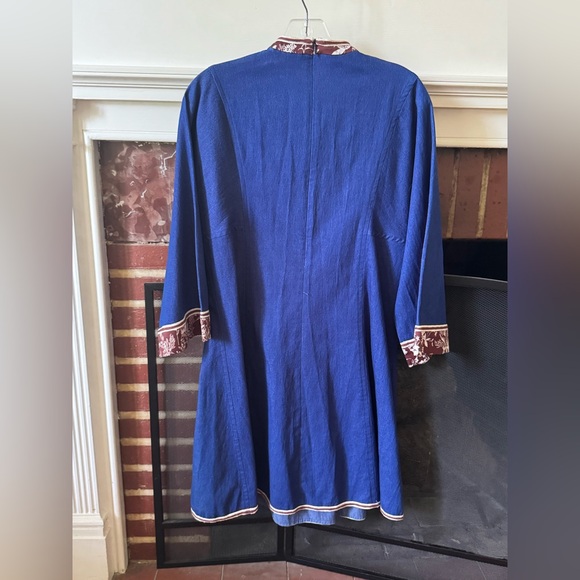 Tuckernuck Women's Navy Blue Dress Mini Stand Collar Kurta Sz M NWOT - Picture 2 of 2